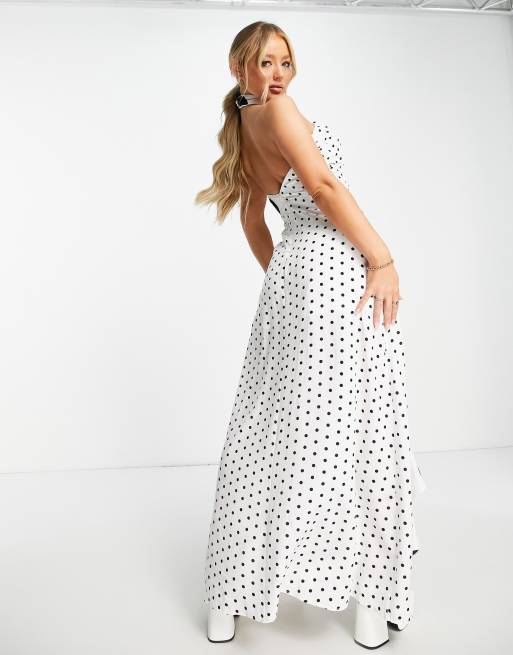 White polka hot sale dot maxi dress