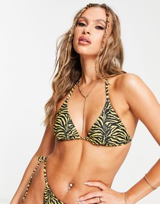 Missguided co-ord bikini top in tiger print - ASOS Price Checker