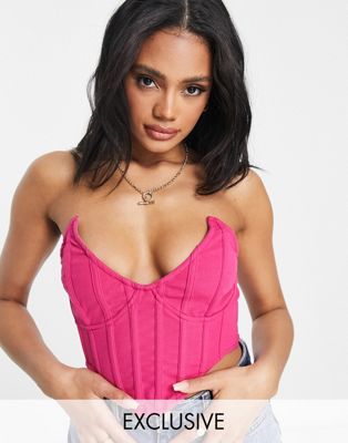 Missguided Satin Effect Bralette Pink Size UK 8 NH100 HH 16