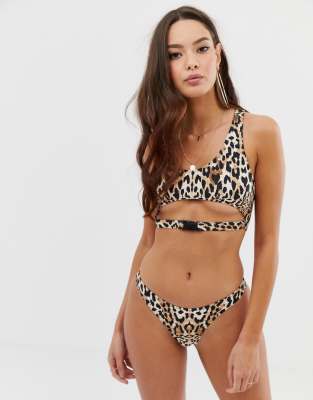 missguided leopard print bikini