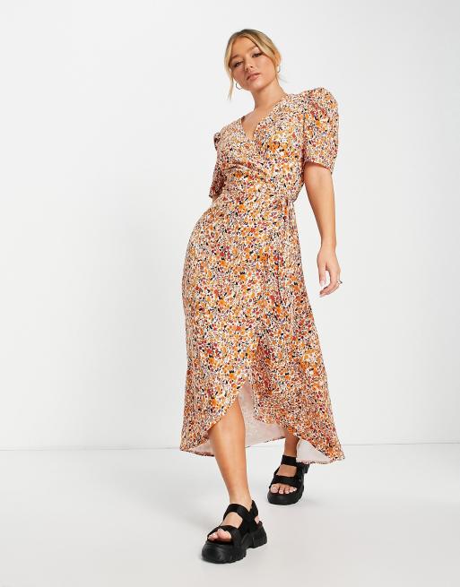 High low 2024 wrap midi dress