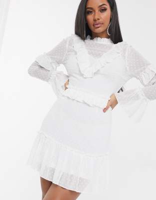 missguided white mesh dress