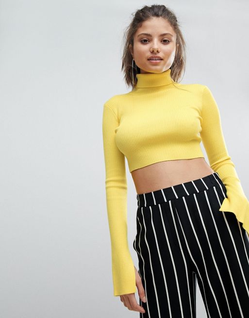 Missguided High Neck Ribbed Crop Jumper | ASOS