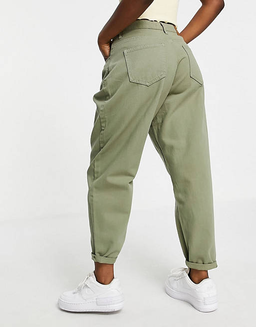 Jeans Missguided high rise carrot jean in khaki 