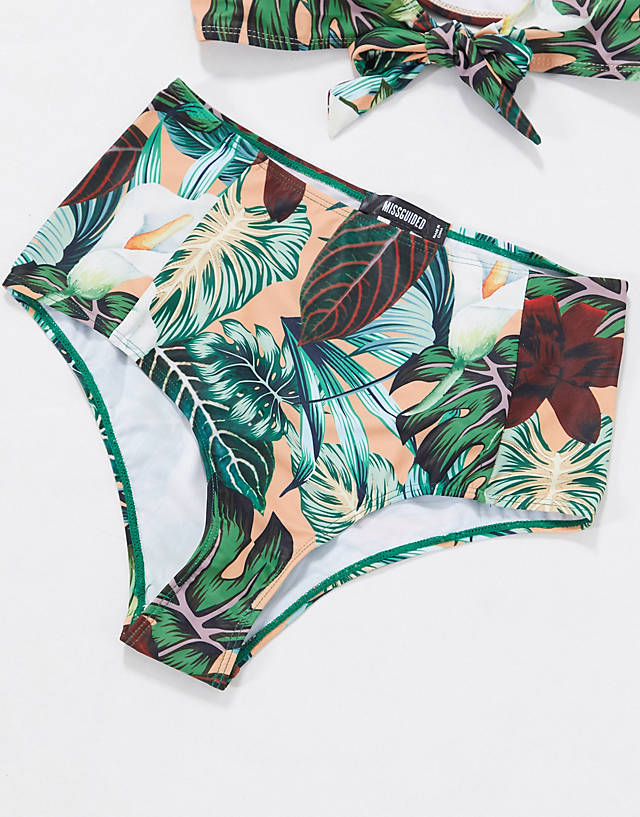 Missguided - high waisted bikini bottoms in floral print