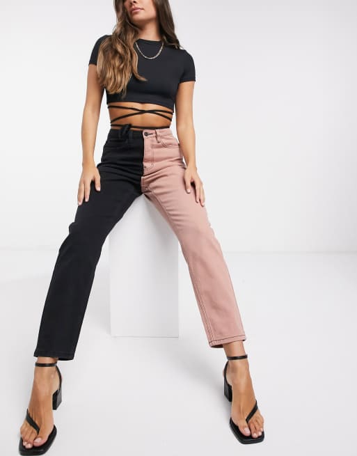 Color block jeans store womens