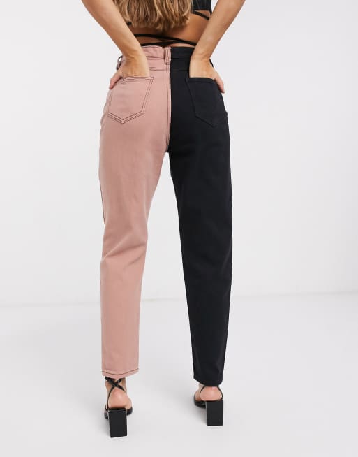 Color block best sale mom jeans