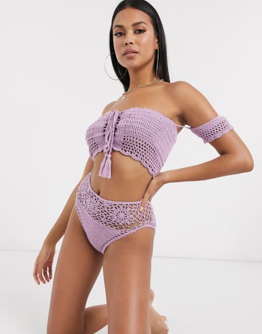 Crochet high waisted store bikini