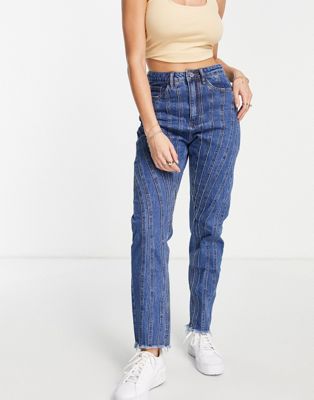 Missguided high waisted mom jeans in blue