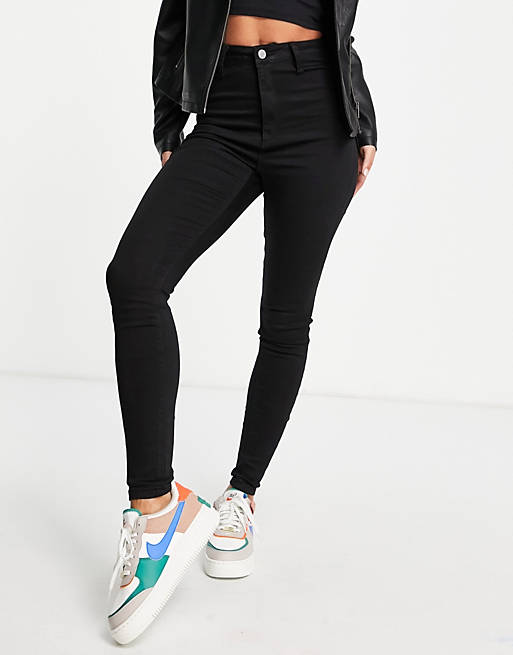 Missguided high waisted skinny jeans in black - BLACK