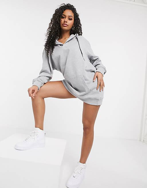 Missguided hooded dress in grey | ASOS