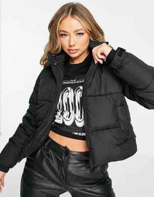 Missguided hooded padded jacket in grey