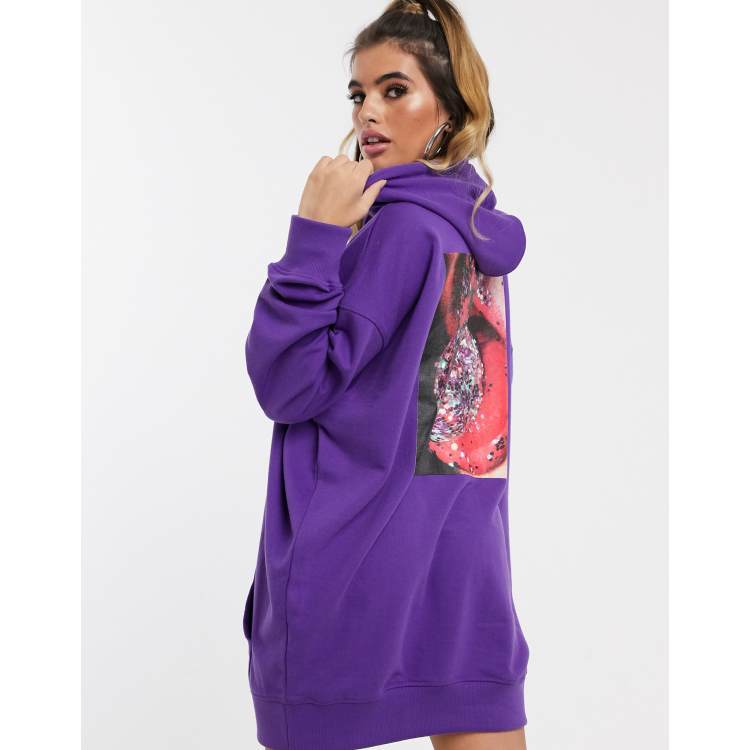 Purple hot sale hoodie dress