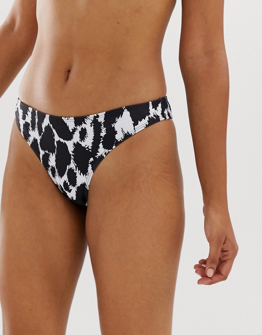 Missguided - Hoogopgesneden bikinibroekje met dierenprint-Wit