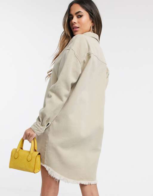 Missguided – Jeansowa szmizjerka z niewykończonym brzegiem, 2 z 4