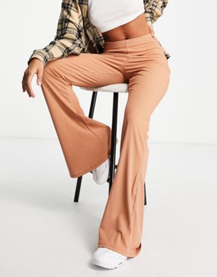 Missguided jersey flare in tan