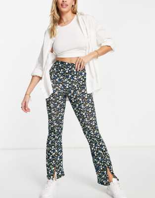 missguided jersey flare pants
