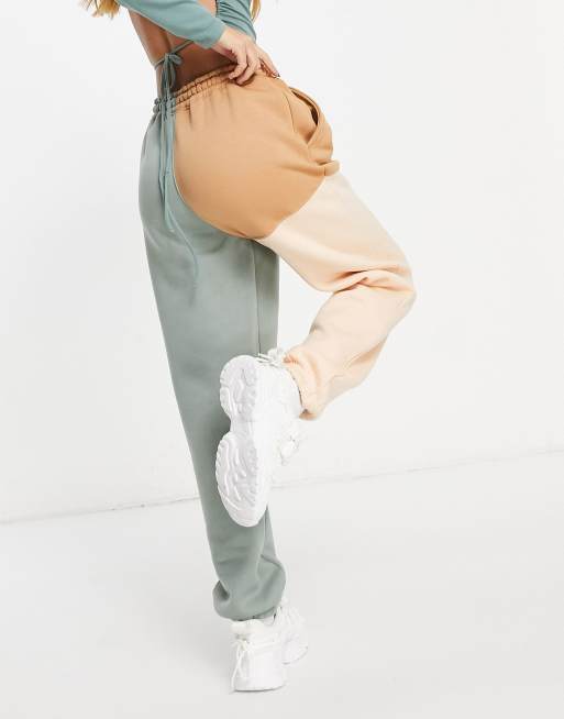 Missguided - Jogger style années 90 à motif color block - Sauge, 2 de 4