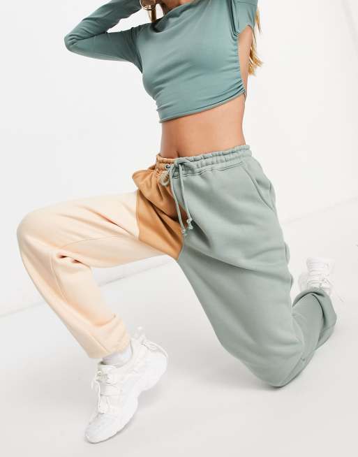 Missguided - Jogger style années 90 à motif color block - Sauge, 4 de 4
