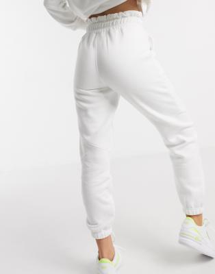 white high waist joggers