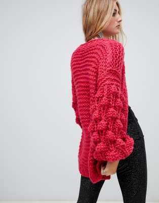 pink bobble cardigan