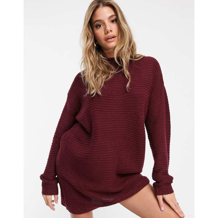 Burgundy knitted shop dress uk