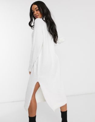 white roll neck dress