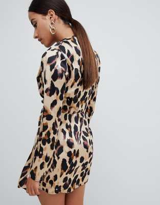 missguided animal print dress