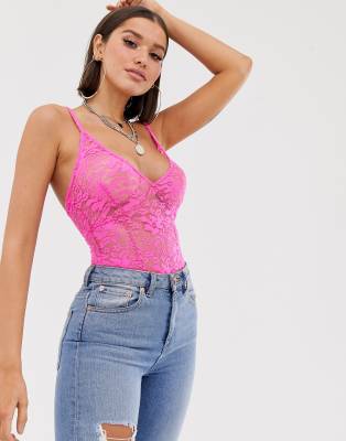 baby pink lace bodysuit