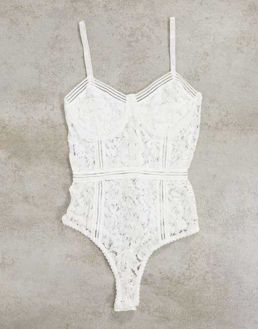 H&M Padded-cup Lace Bodysuit