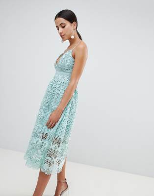 missguided lace midi dress