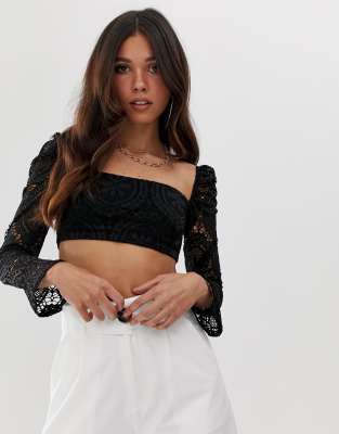 asos lace crop top