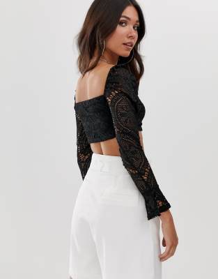 asos lace crop top