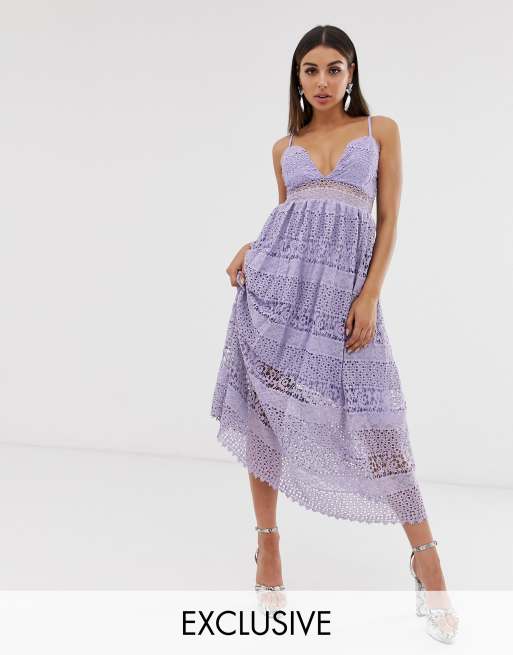 asos lilac lace dress