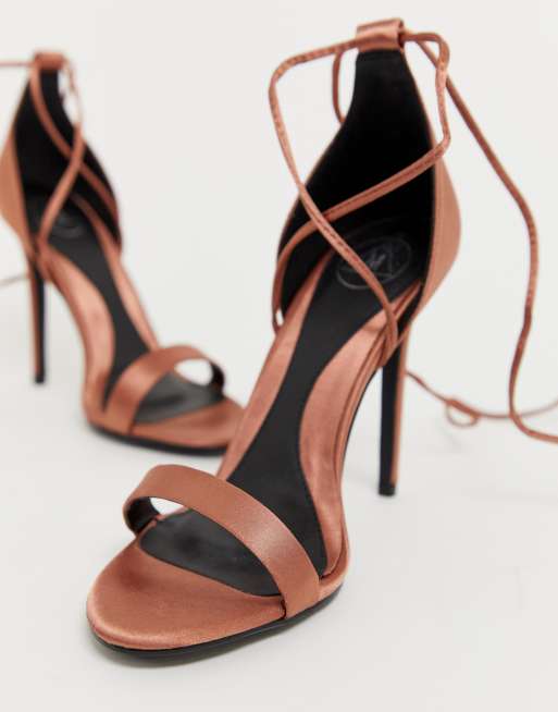 missguided lace up barely there heels