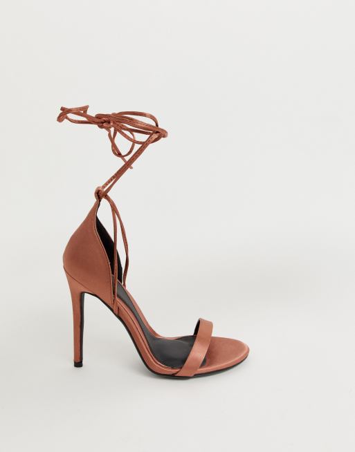 missguided lace up barely there heels