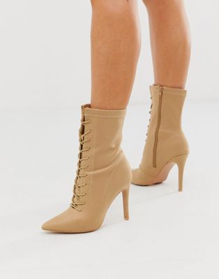 laced heeled ankle boots