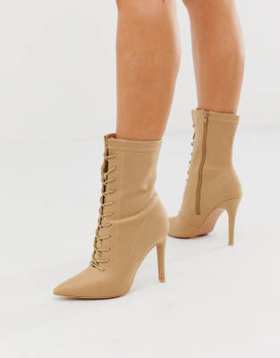 tan lace up heeled boots