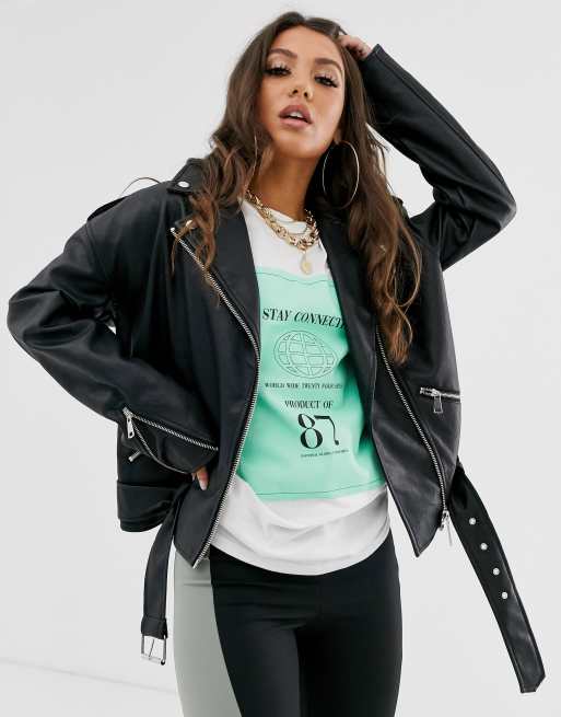 Missguided boyfriend 2025 biker jacket