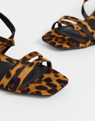 leopard print tie up sandals