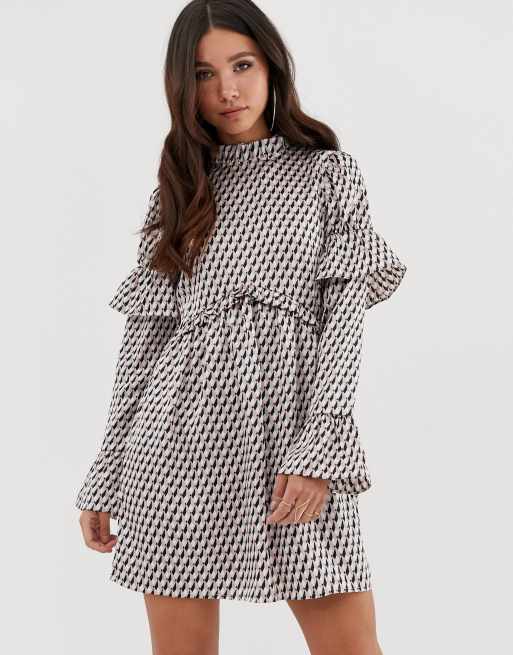 Long sleeve 2024 frill dress