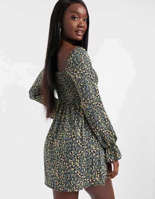 Missguided milkmaid best sale mini dress