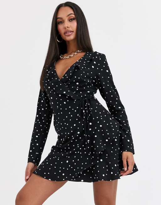 Missguided black polka cheap dot dress