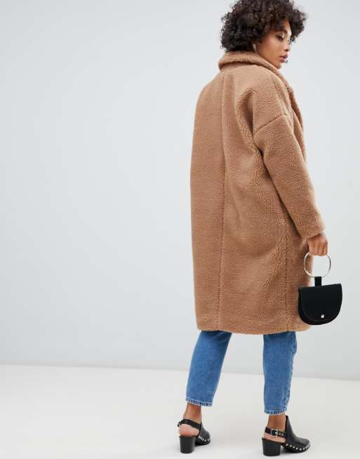 Missguided longline hotsell borg coat