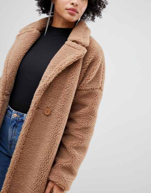 Missguided longline shop borg coat