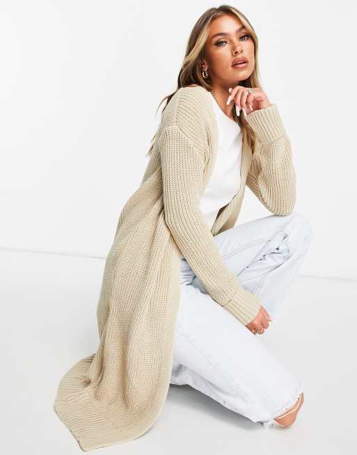 Long Beige Cardigan