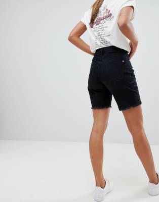 topshop longline denim shorts