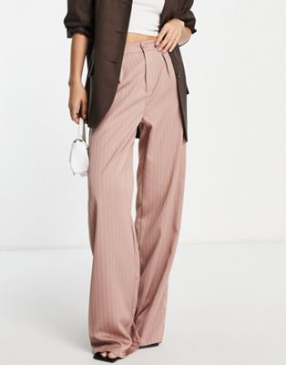 Missguided tailored trousers in pink pinstripe