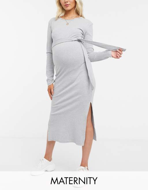 Asos grey maternity store dress