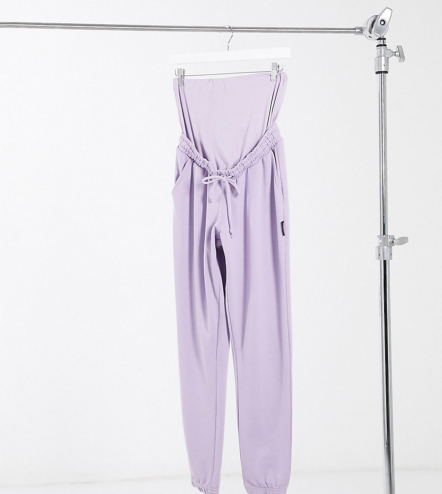 Missguided Maternity co-ord oversized sweatpants in lilac-Purple